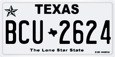 TX license plate BCU2624