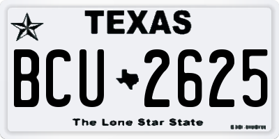 TX license plate BCU2625