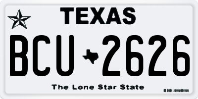 TX license plate BCU2626