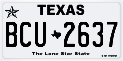 TX license plate BCU2637