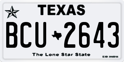 TX license plate BCU2643