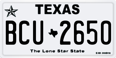 TX license plate BCU2650