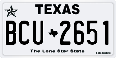 TX license plate BCU2651