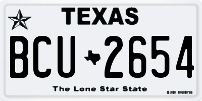 TX license plate BCU2654