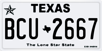 TX license plate BCU2667