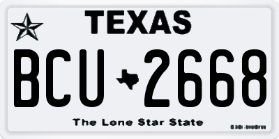 TX license plate BCU2668