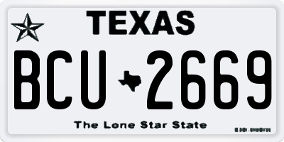 TX license plate BCU2669