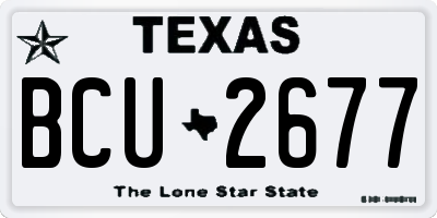 TX license plate BCU2677