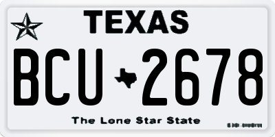 TX license plate BCU2678