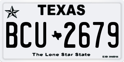 TX license plate BCU2679