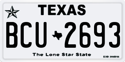 TX license plate BCU2693