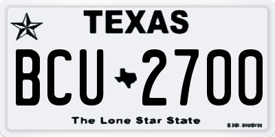 TX license plate BCU2700