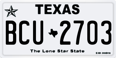 TX license plate BCU2703