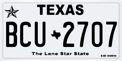 TX license plate BCU2707