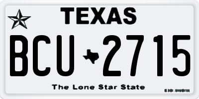 TX license plate BCU2715