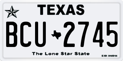 TX license plate BCU2745