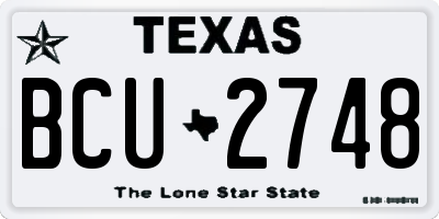 TX license plate BCU2748