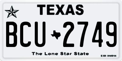 TX license plate BCU2749