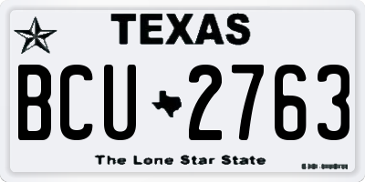 TX license plate BCU2763