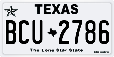 TX license plate BCU2786