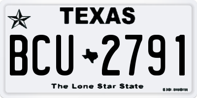 TX license plate BCU2791