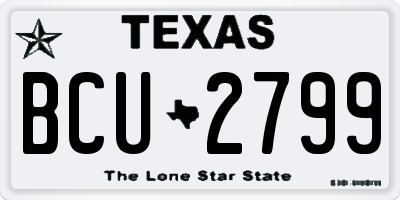 TX license plate BCU2799