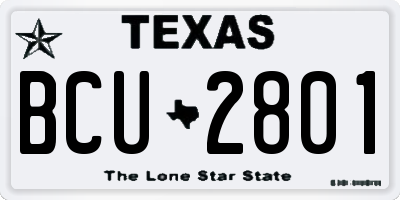 TX license plate BCU2801