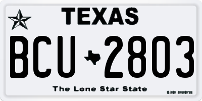 TX license plate BCU2803