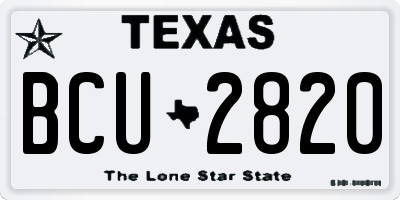 TX license plate BCU2820