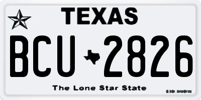 TX license plate BCU2826