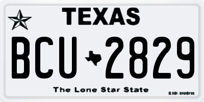 TX license plate BCU2829