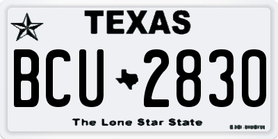 TX license plate BCU2830