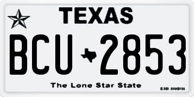 TX license plate BCU2853