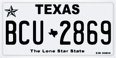 TX license plate BCU2869