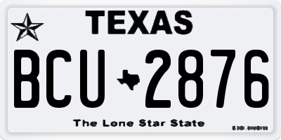 TX license plate BCU2876