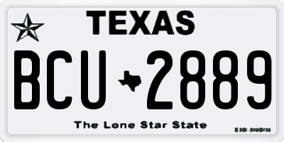 TX license plate BCU2889