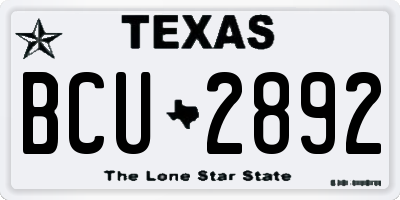 TX license plate BCU2892