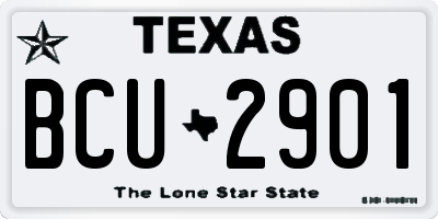 TX license plate BCU2901