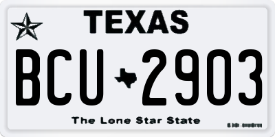 TX license plate BCU2903