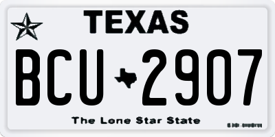 TX license plate BCU2907
