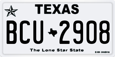 TX license plate BCU2908
