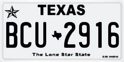 TX license plate BCU2916