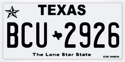 TX license plate BCU2926