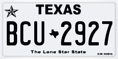 TX license plate BCU2927