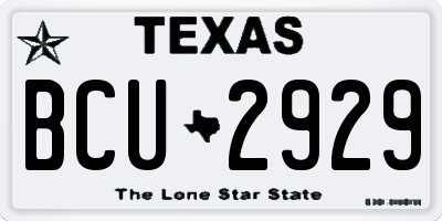 TX license plate BCU2929
