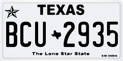 TX license plate BCU2935