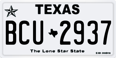 TX license plate BCU2937