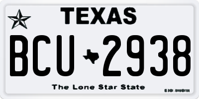 TX license plate BCU2938