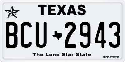 TX license plate BCU2943