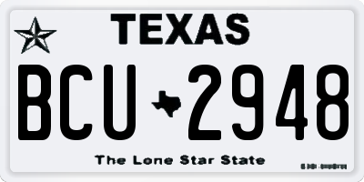 TX license plate BCU2948